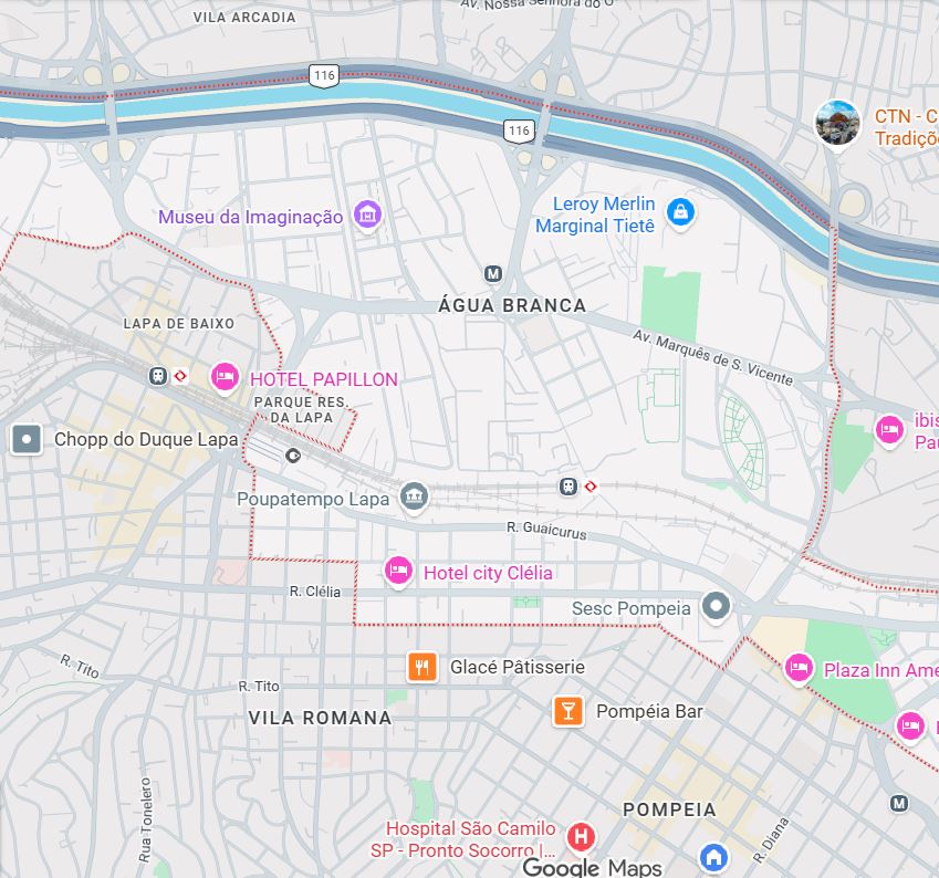 Mapa da Osnir Express Lapa